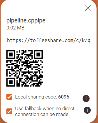 Toffeeshare website sharing options